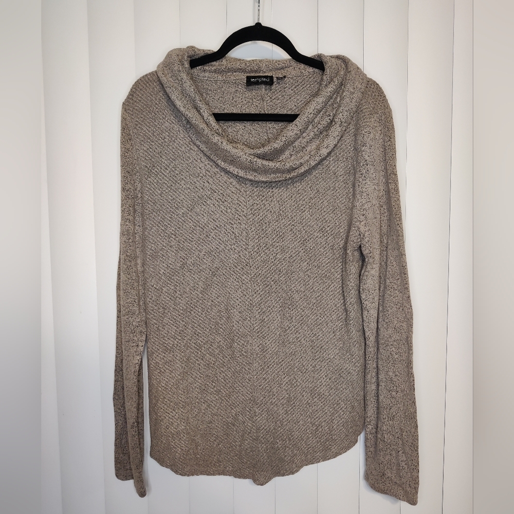 Tempted taupe cowl neck sweater size XL